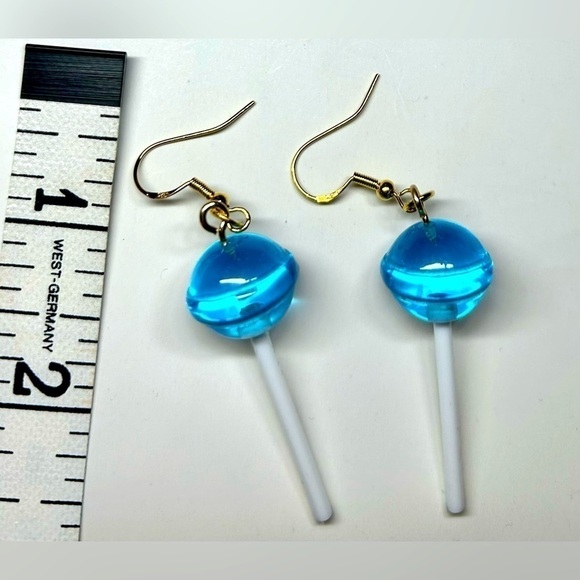 🦋Blue Lollipop Earrings - Picture 2 of 2